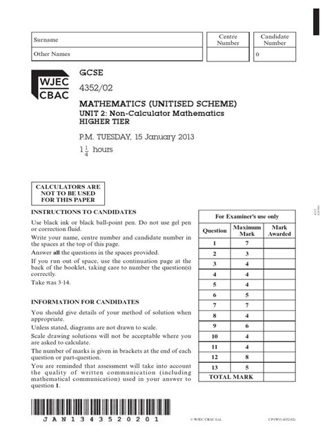 WJEC Past Papers.